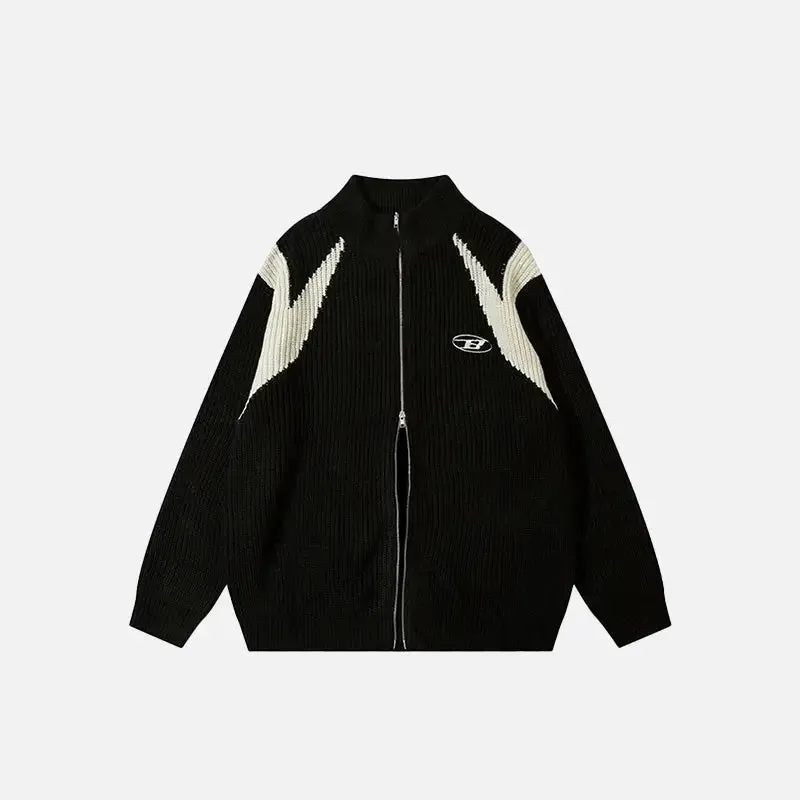 Retro Loose Fit Knitted Jacket from Y2K Streetwear Collection