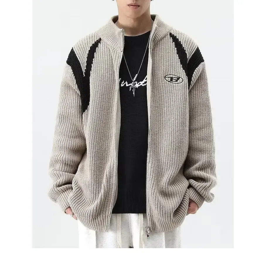 Retro Loose Fit Knitted Jacket from Y2K Streetwear Collection