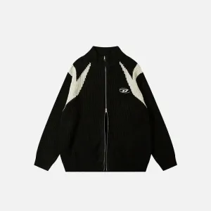 Retro Loose Fit Knitted Jacket from Y2K Streetwear Collection