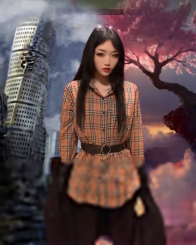 Retro soft sister plaid shirt KF2023