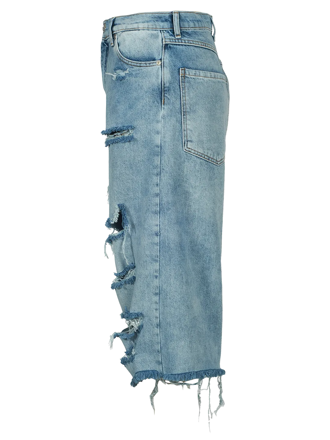 Ripped Denim Shorts