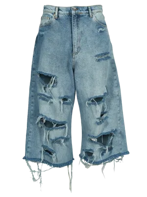 Ripped Denim Shorts