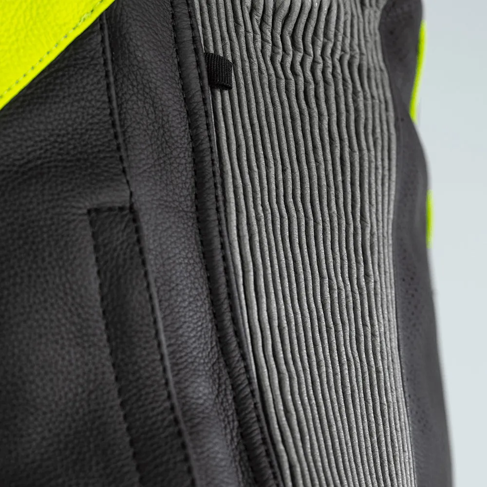RST SABRE CE LEATHER JACKET [BLACK/GREY/FLO YELLOW]