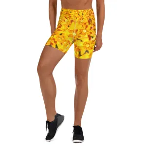Saffron Stars Yoga Shorts