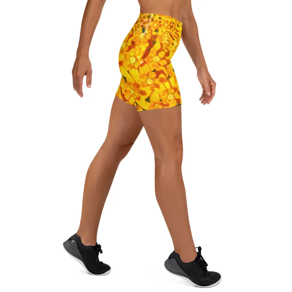 Saffron Stars Yoga Shorts