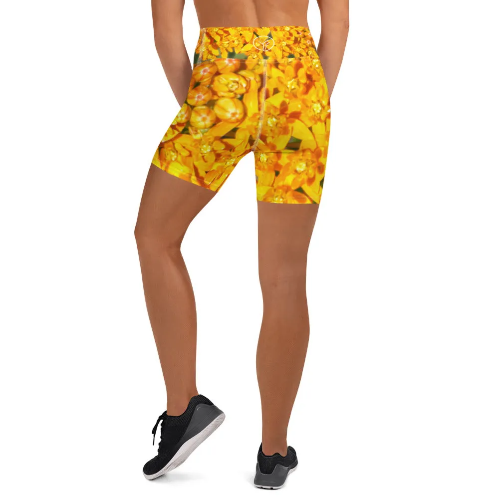 Saffron Stars Yoga Shorts