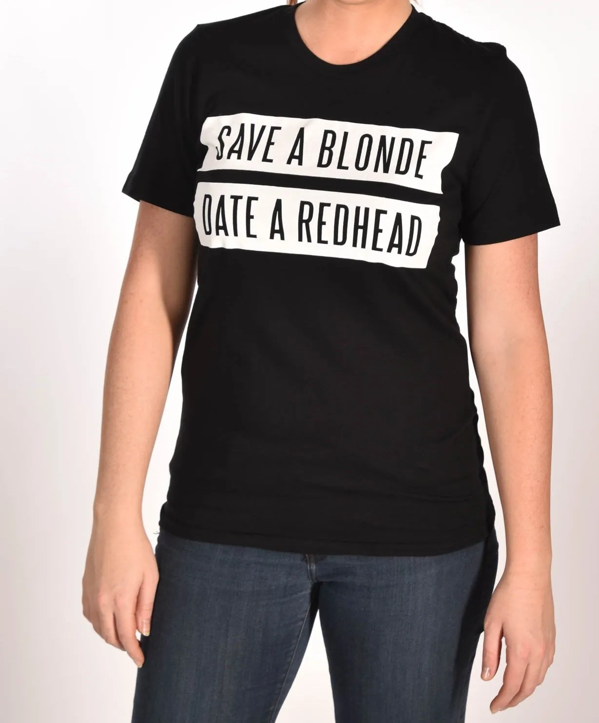 Save A Blonde Date a Redhead Black Unisex Tee