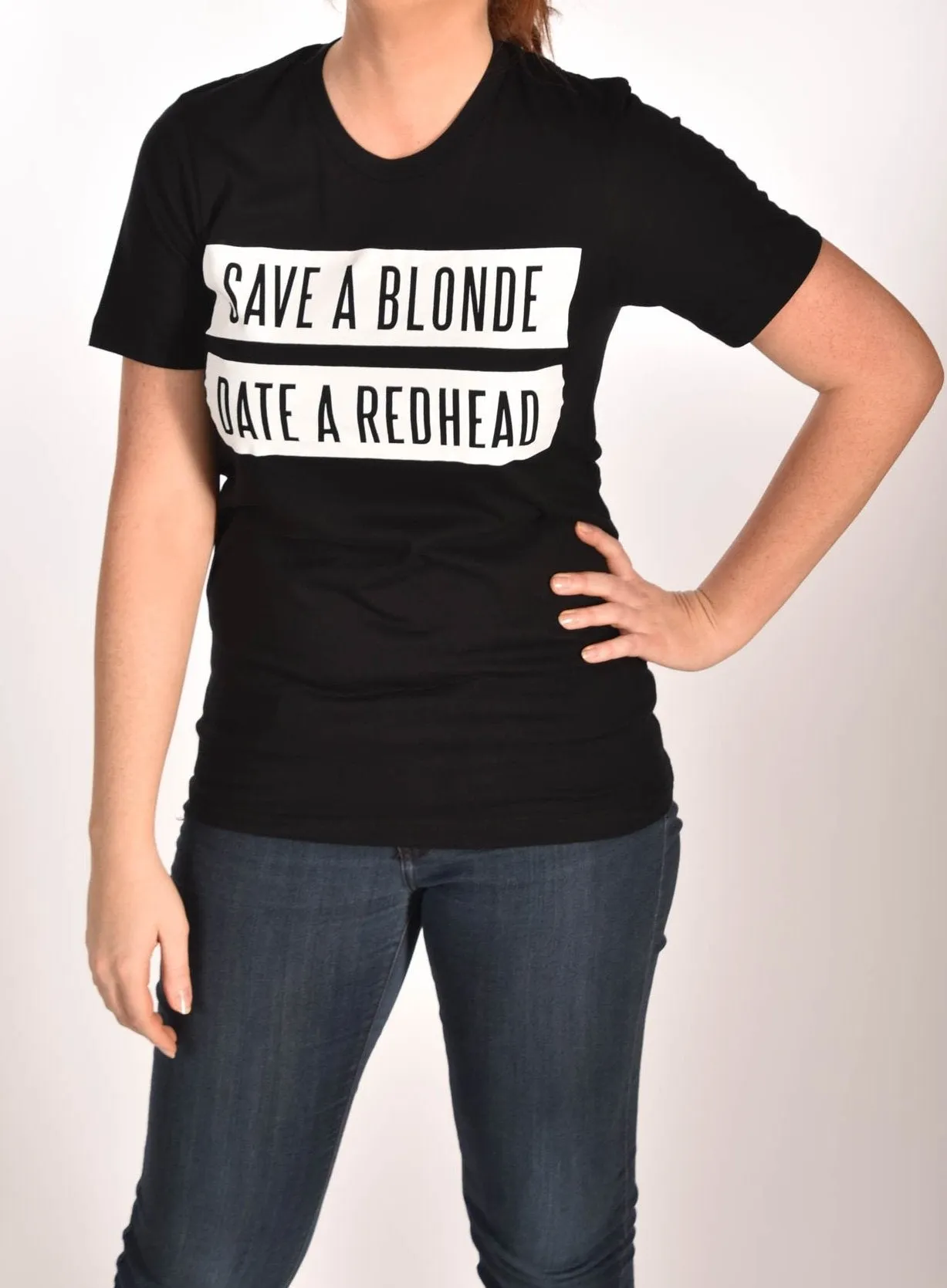 Save A Blonde Date a Redhead Black Unisex Tee