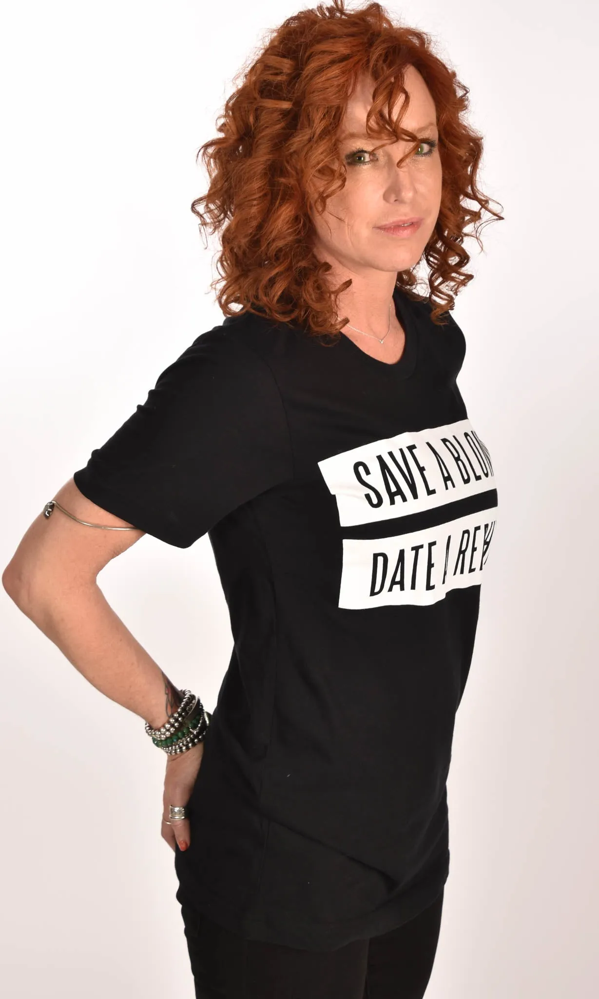 Save A Blonde Date a Redhead Black Unisex Tee