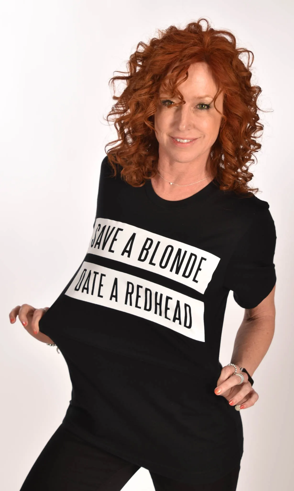 Save A Blonde Date a Redhead Black Unisex Tee