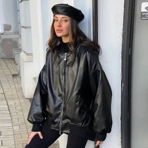 Scarlett Leather Jacket, Loose Fit