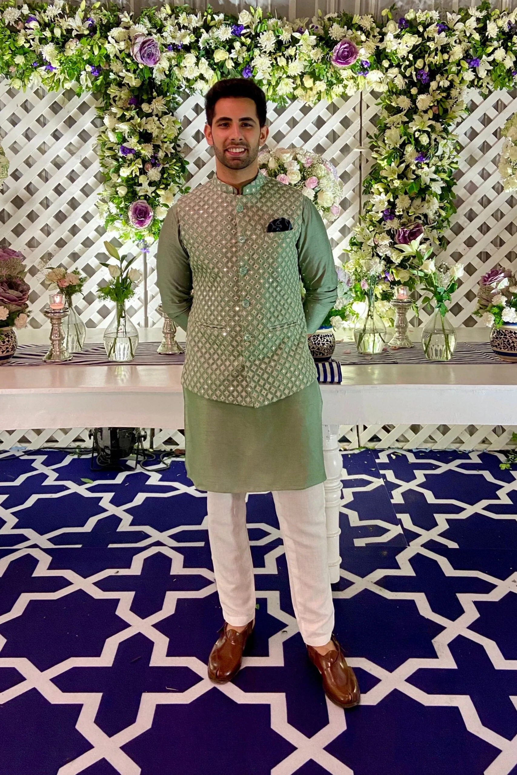 Sharp Mirror Nehru Jacket Set