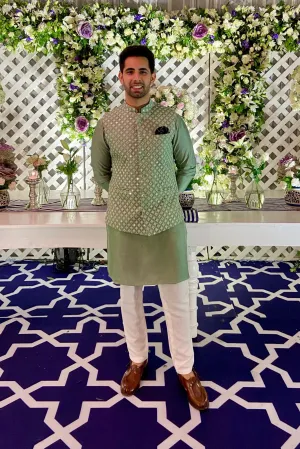 Sharp Mirror Nehru Jacket Set