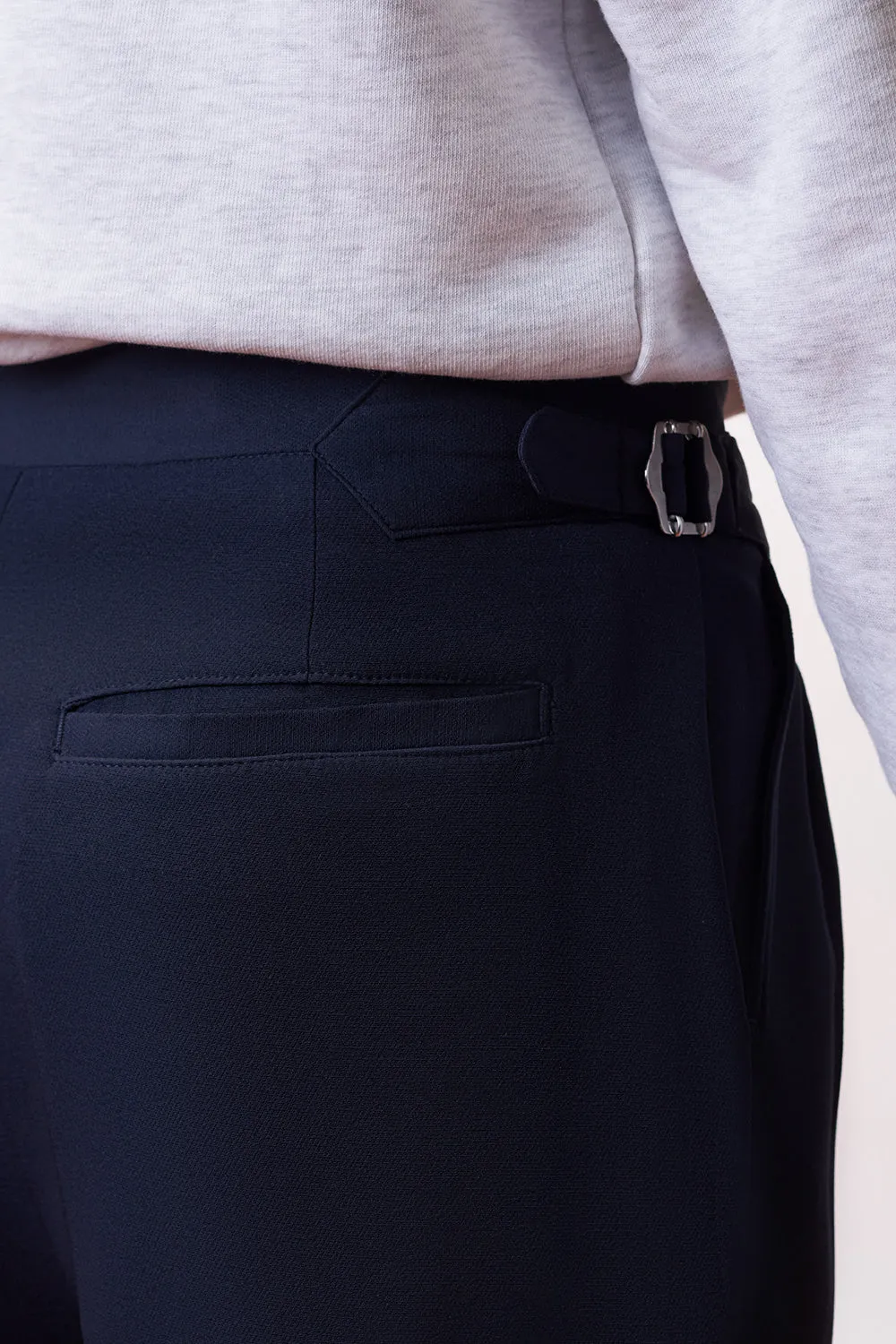 Sharp Navy Side Detail Men's Korean Pants