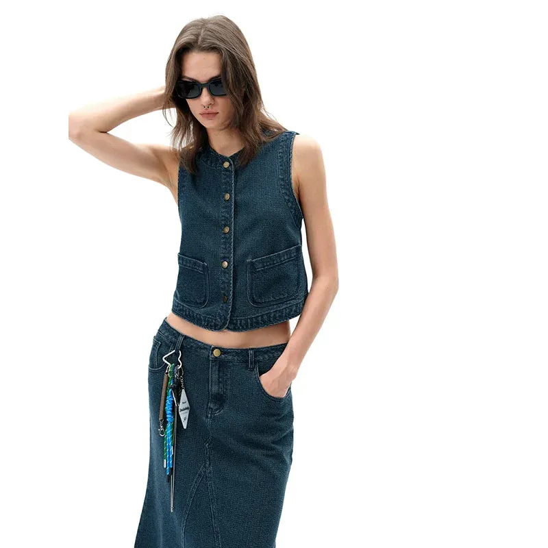 Sleeveless Denim Vest