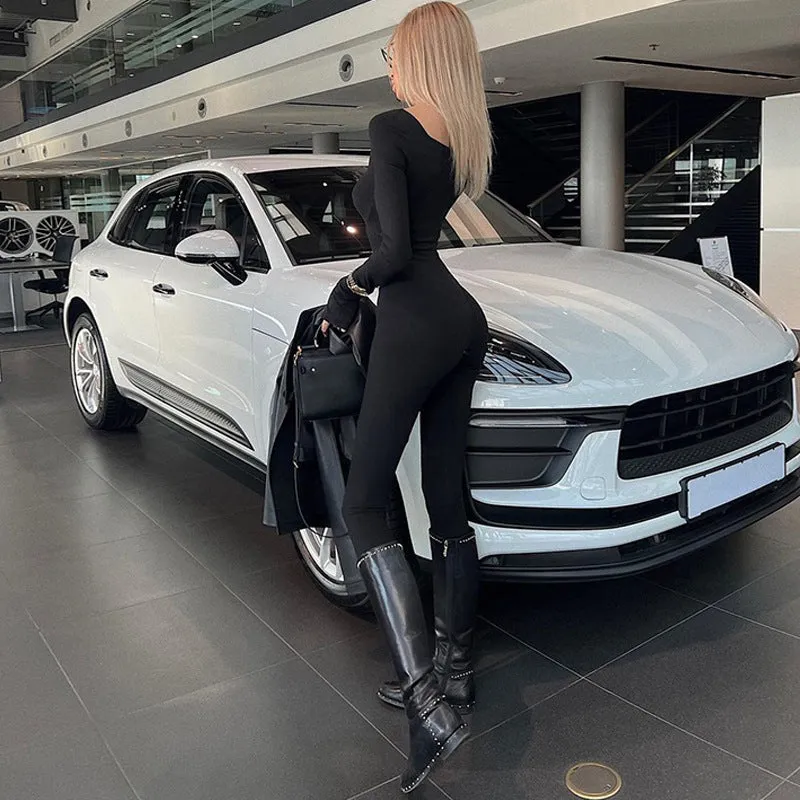 💖Slim Fit Long Sleeve Zip Jumpsuit
