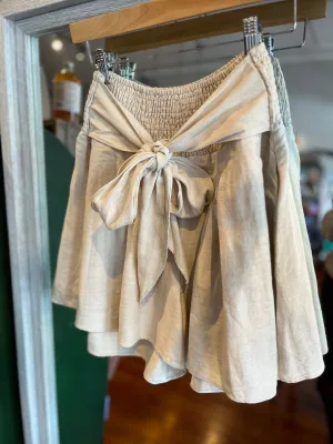 Smocked Waisted Cream Shorts