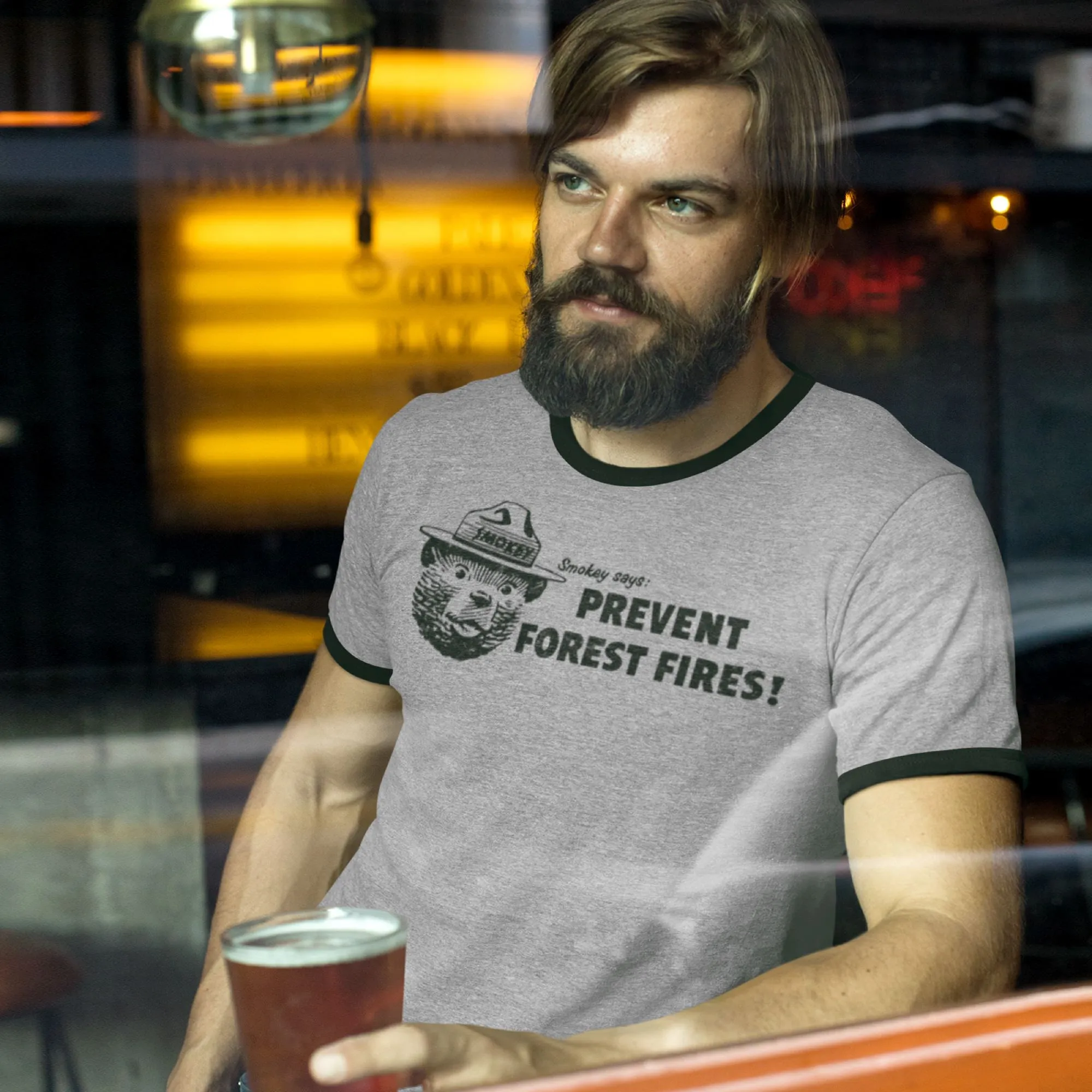 Smokey Bear's Campsite Rule Men's Ringer Tee