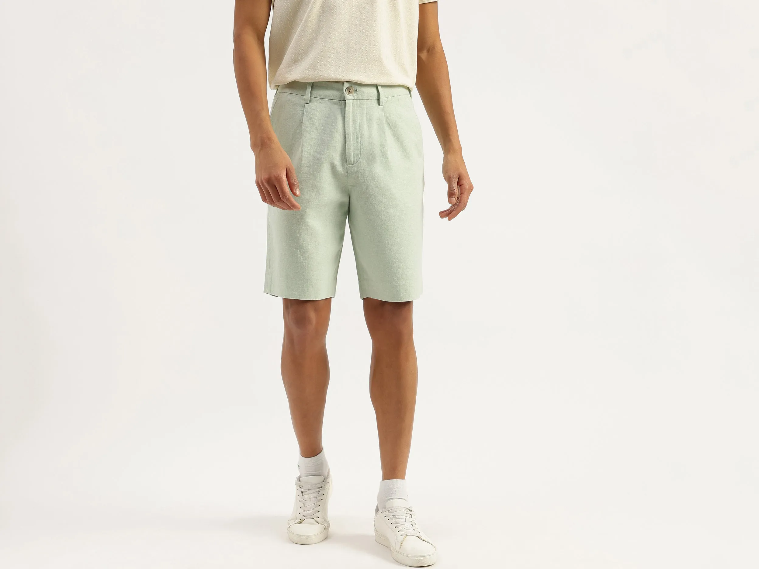 Solid Comfort Fit Bermuda Shorts
