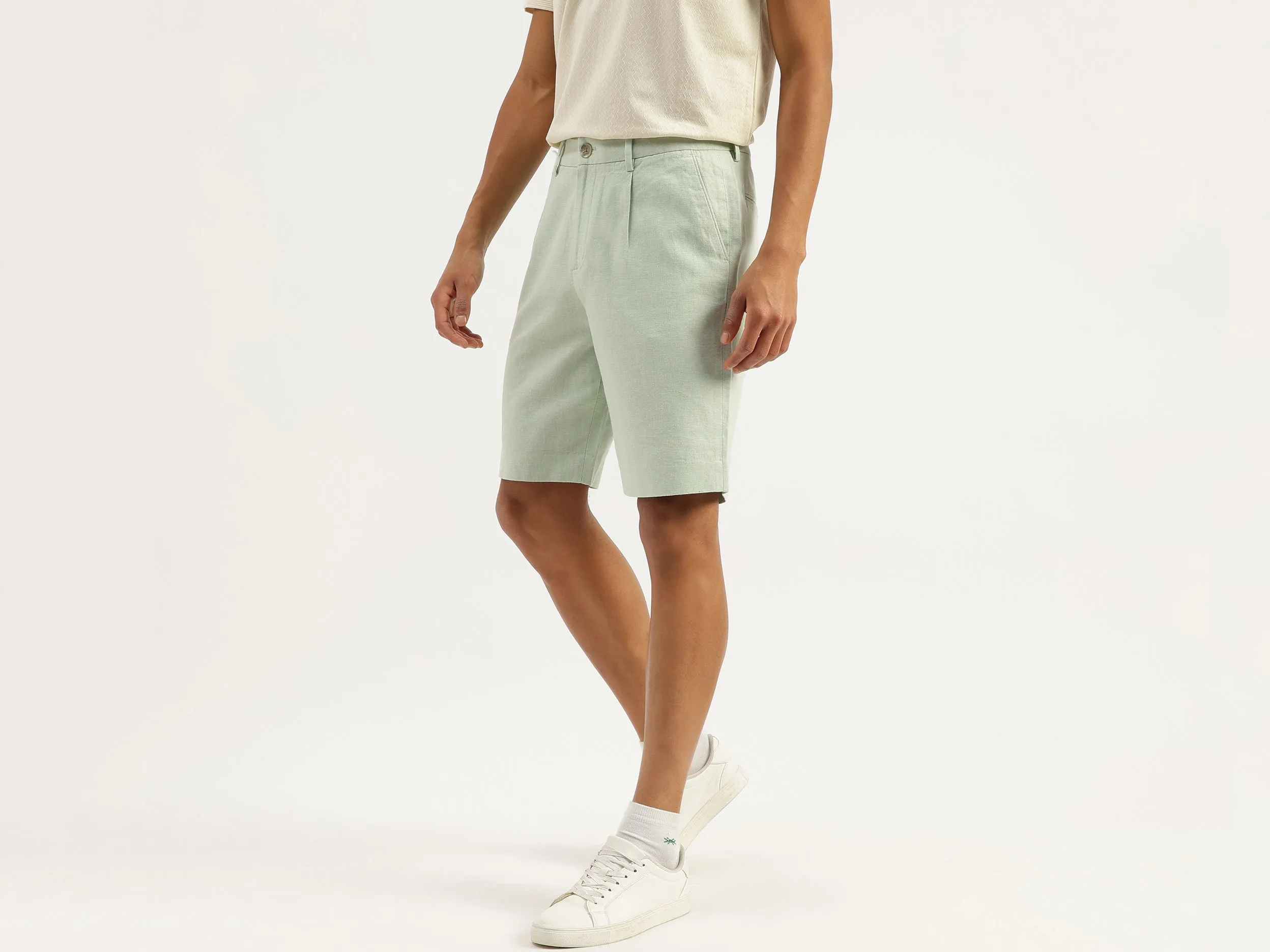 Solid Comfort Fit Bermuda Shorts