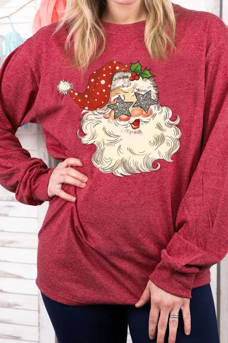 Star Eyes Santa Unisex Dri-Power Long-Sleeve 50/50 Tee