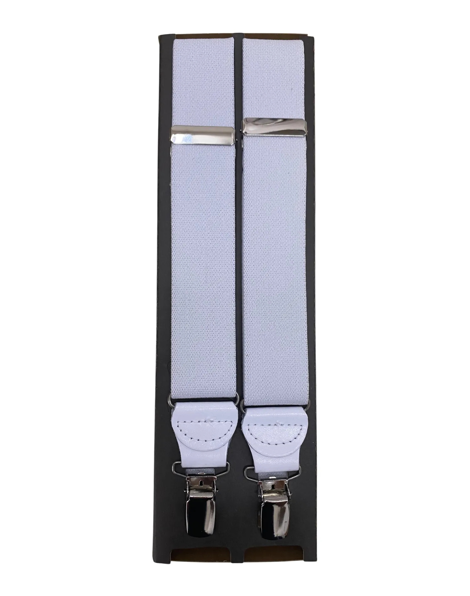 Status Clip Suspenders - White