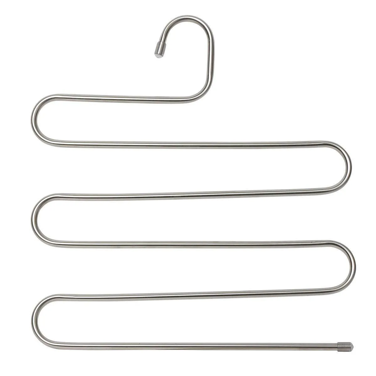 Stephenie 6 Pack S Type 5 Layer Stainless Steel Hanger with Multifunctional for Pants Tie Scarf Anti-Skid Scarf Towel Clothes