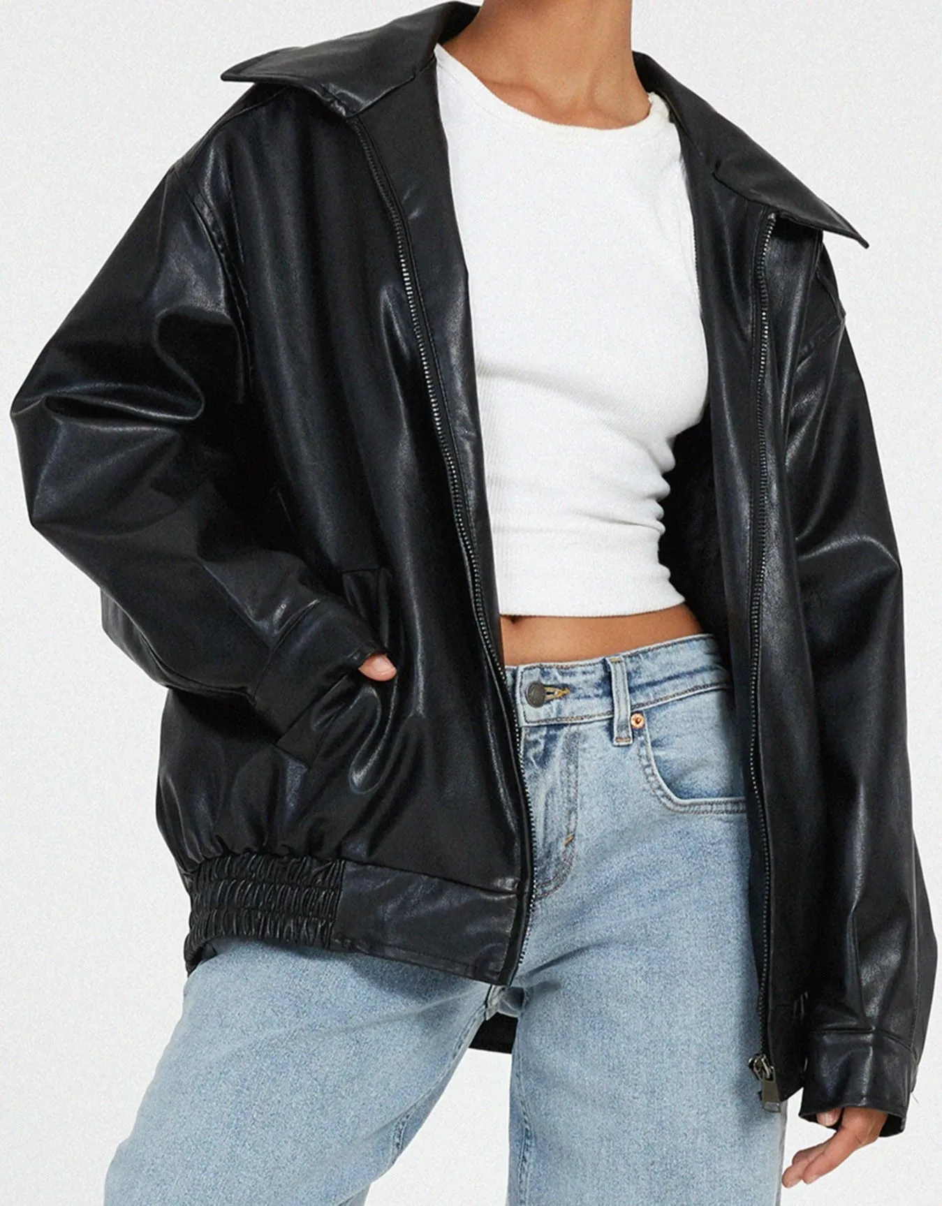 Sybil | Loose Leather Jacket