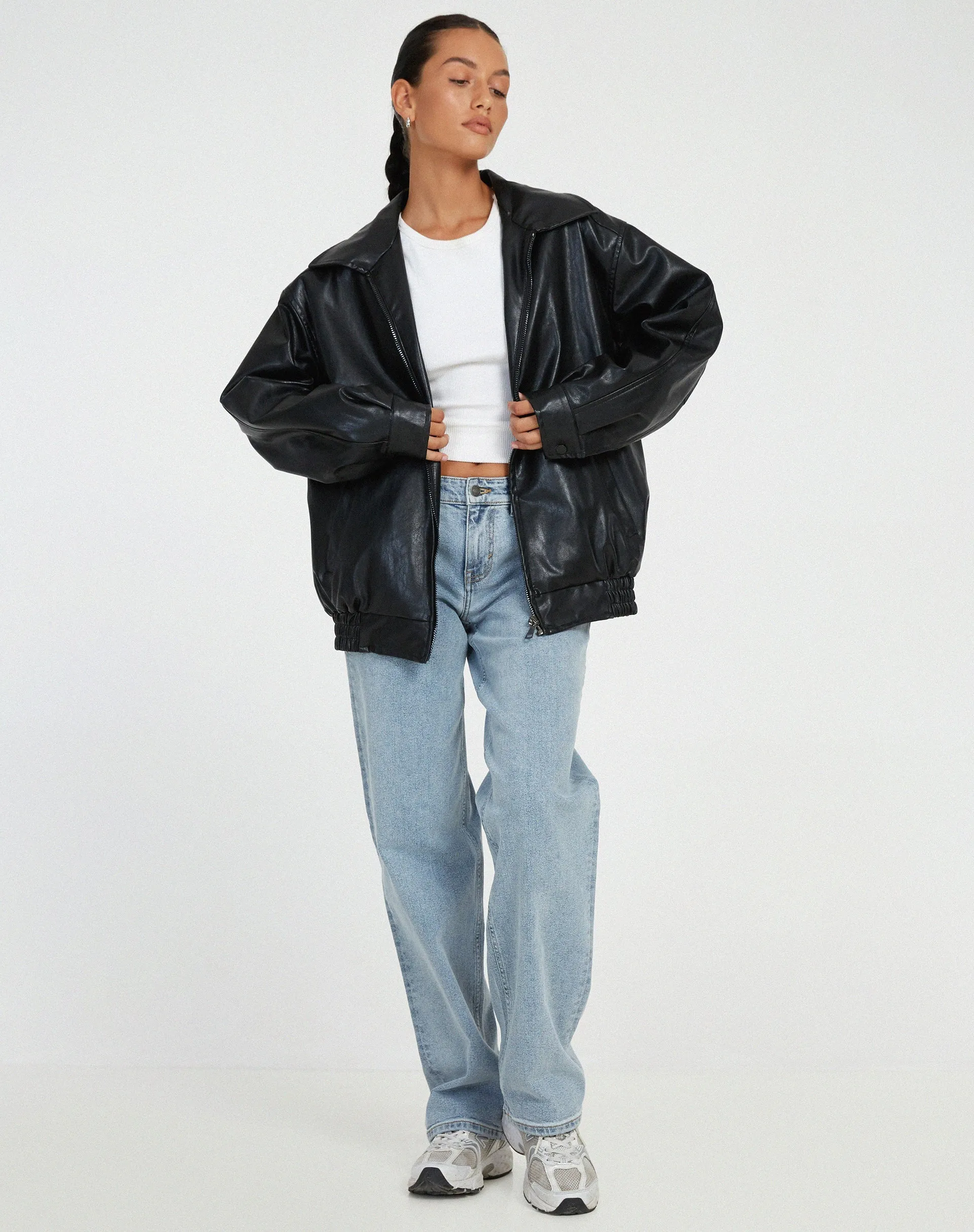 Sybil | Loose Leather Jacket