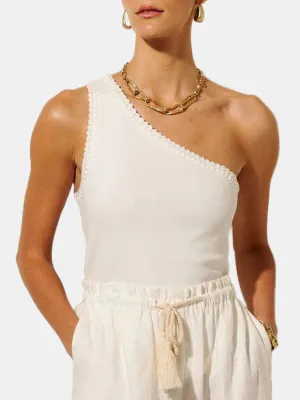 Tallulah One Shoulder Rib Tank