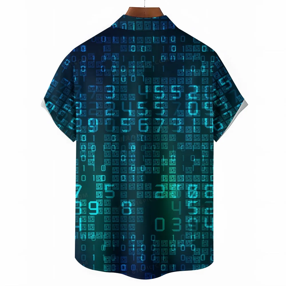 Technology And Digital Geeky Short Sleeved Shirt 2411000808