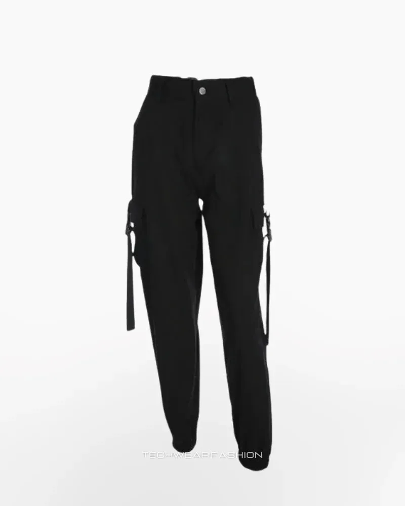 Techwear women's black tactical pants
