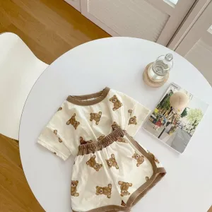 Teddy Bear Short Sleeve T-shirts and Shorts (Set)