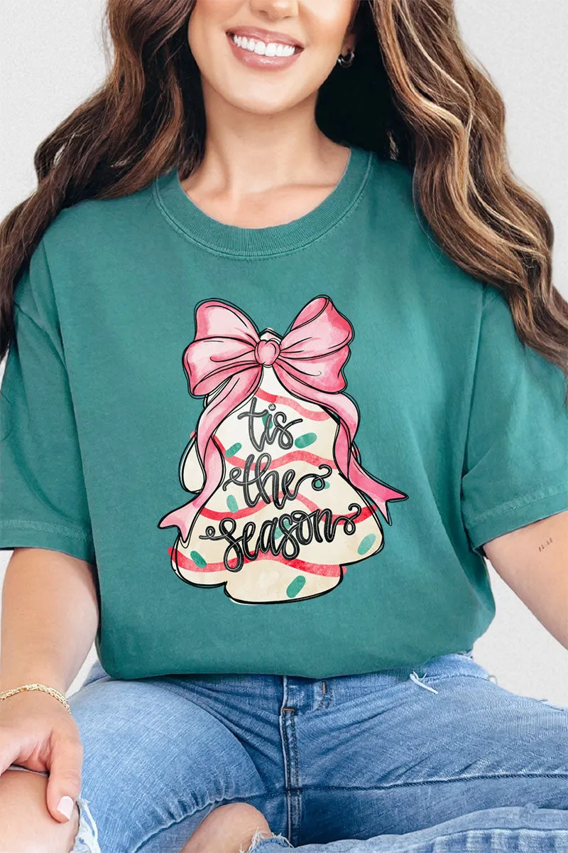Tis The Season Christmas Cake Comfort Colors Adult Ring-Spun Cotton Tee