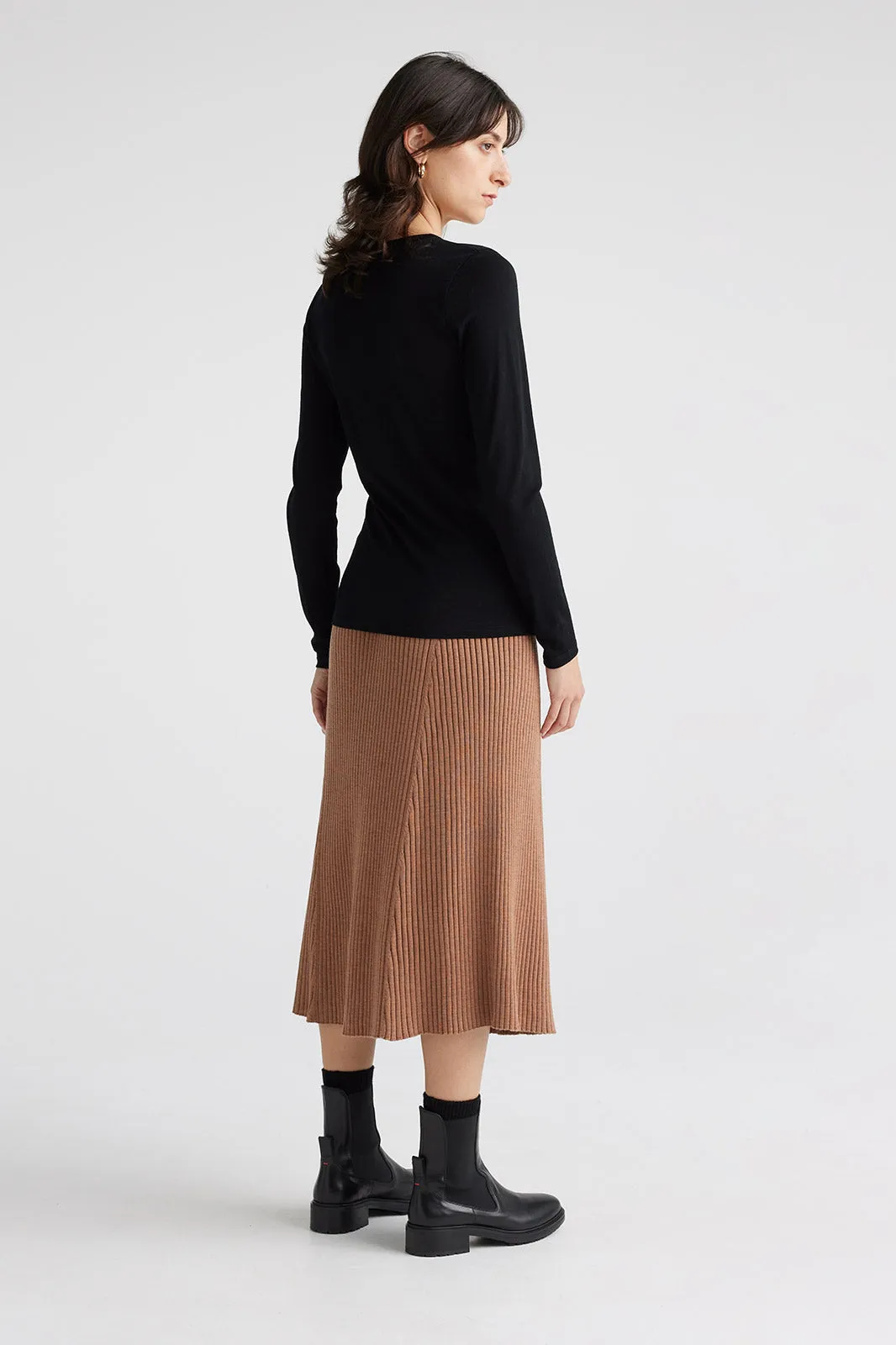 Toorallie. II Crew Merino Tee- Black