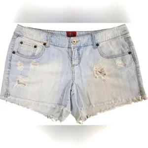 Torrid Pink Label Light Wash Distressed Frayed Cutoff Jeans Shorts, 16 - EUC