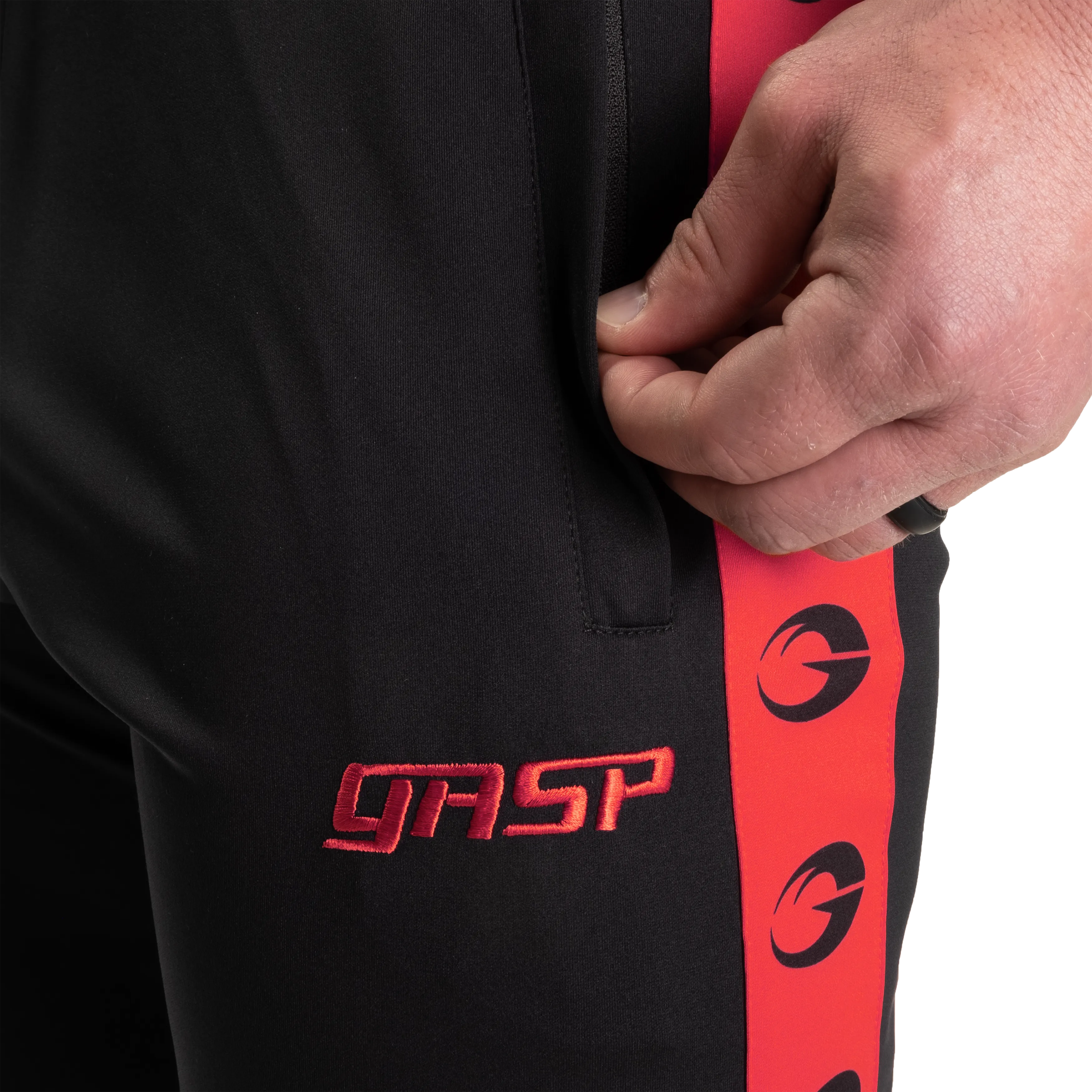Track Suit Pants, Black/Red