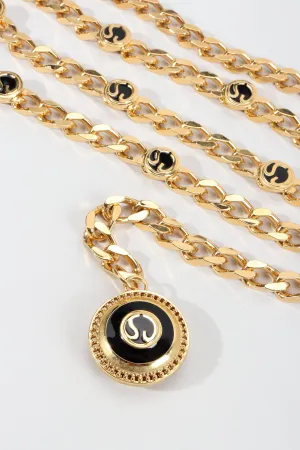 Triple-Strand Enamel Logo Chain Belt II