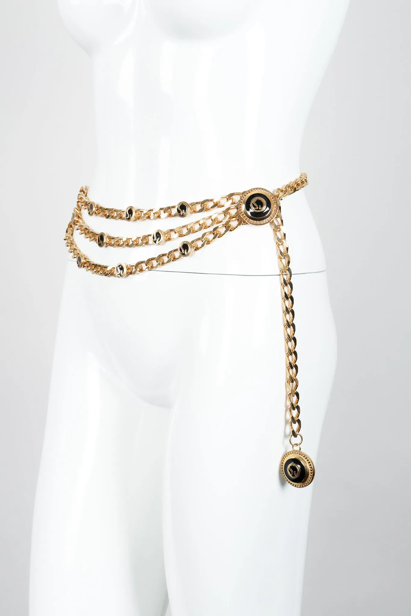 Triple-Strand Enamel Logo Chain Belt II