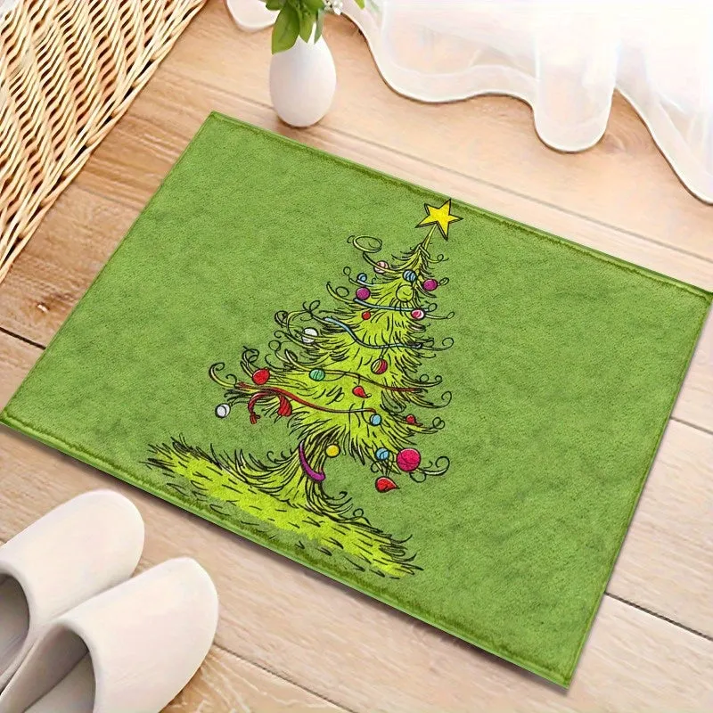 Ultra-Soft Microfiber Christmas Tree Bath Mat - Non-Slip, Quick-Dry & Machine Washable - Perfect for Kitchen, Bathroom & Shower Decor