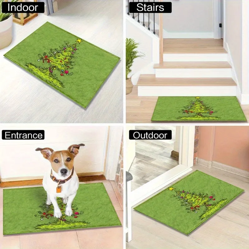 Ultra-Soft Microfiber Christmas Tree Bath Mat - Non-Slip, Quick-Dry & Machine Washable - Perfect for Kitchen, Bathroom & Shower Decor