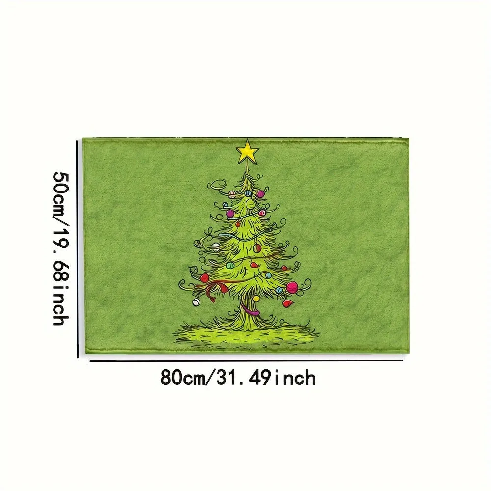 Ultra-Soft Microfiber Christmas Tree Bath Mat - Non-Slip, Quick-Dry & Machine Washable - Perfect for Kitchen, Bathroom & Shower Decor