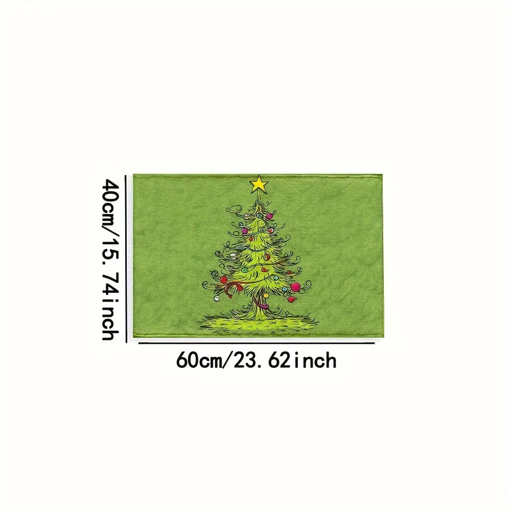Ultra-Soft Microfiber Christmas Tree Bath Mat - Non-Slip, Quick-Dry & Machine Washable - Perfect for Kitchen, Bathroom & Shower Decor