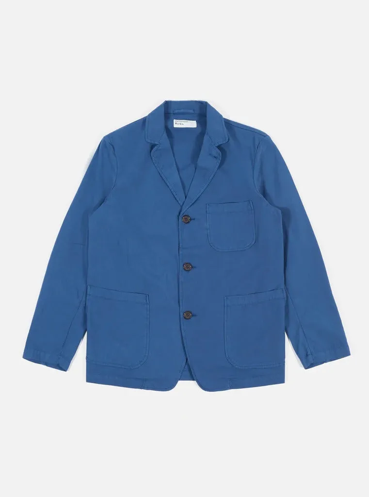 【Universal Works】Three Button Jacket In Indigo Summer Fine Canvas／三鈕扣藍染帆布薄外套