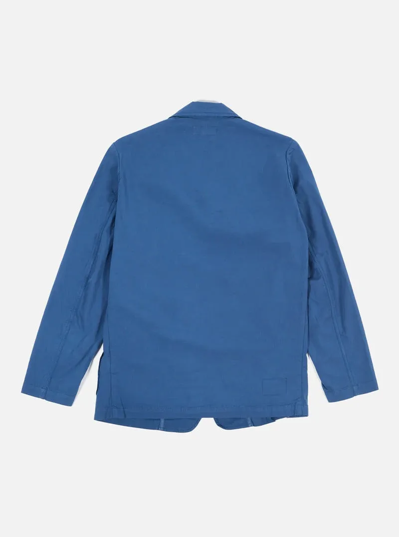 【Universal Works】Three Button Jacket In Indigo Summer Fine Canvas／三鈕扣藍染帆布薄外套