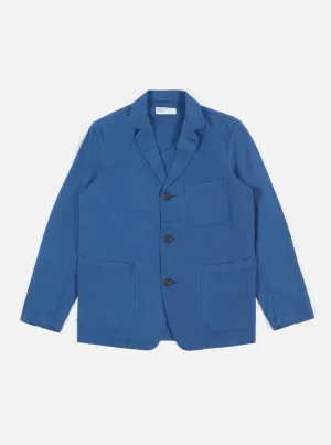 【Universal Works】Three Button Jacket In Indigo Summer Fine Canvas／三鈕扣藍染帆布薄外套