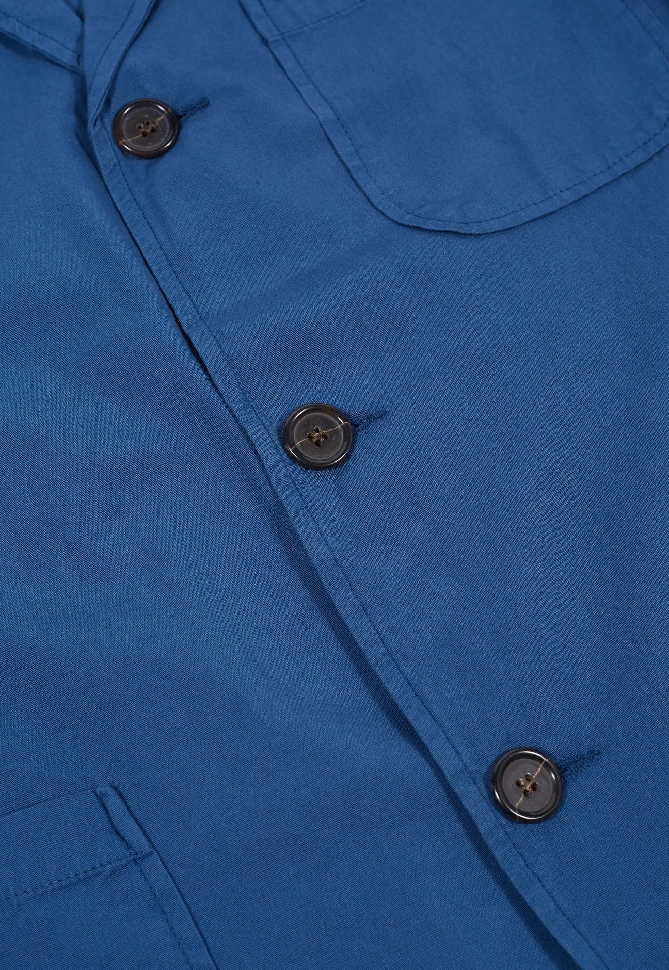 【Universal Works】Three Button Jacket In Indigo Summer Fine Canvas／三鈕扣藍染帆布薄外套
