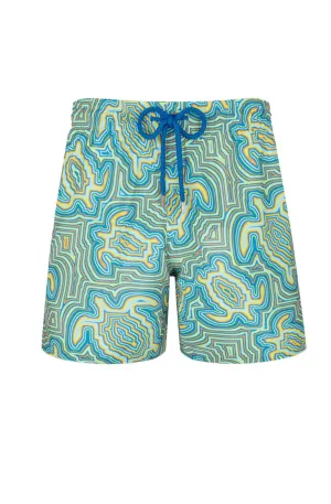 VILEBREQUIN Men Swim Shorts Ultra-Light and Packable Tortues Hypnotiques