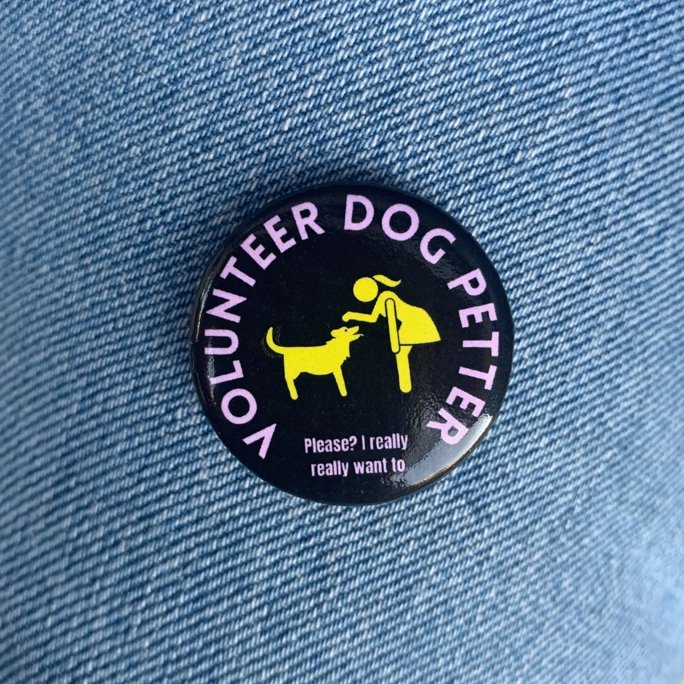 Volunteer Dog Petter 1.25" Pinback Button | Dog Lover Badge