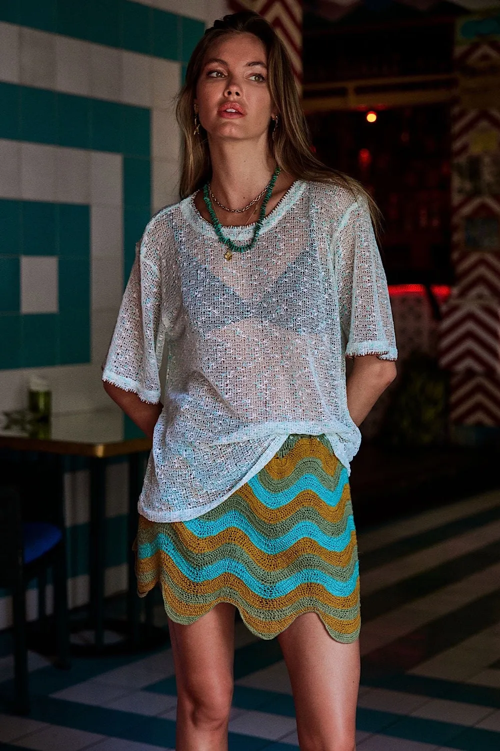 Water of Love Cotton Weave T-shirt